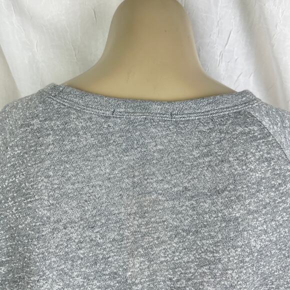 Forever 21 Heather Grey Cropped Sweatshirt White Mesh Trim Athletic T-shirt NWT - Picture 8 of 16